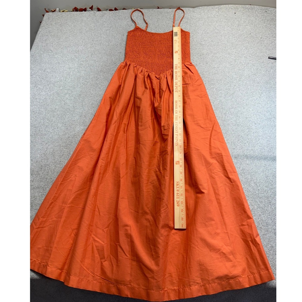 Abercrombie & Fitch Sydney Maxi Dress Womens XS Orange Smocked Bodice Boho Flowy - Picture 8 of 10